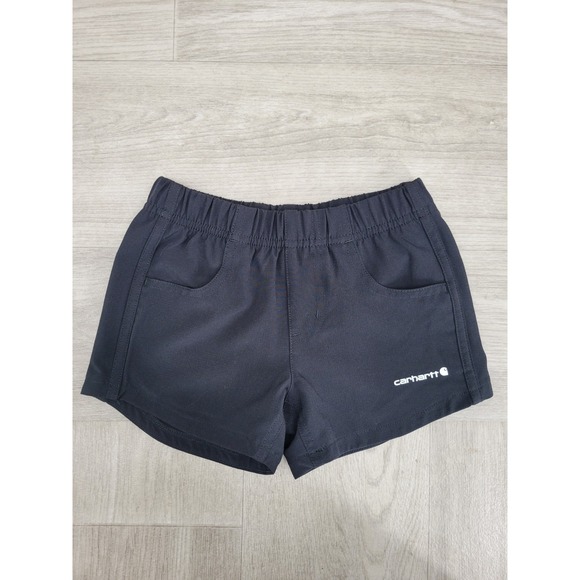 Carhartt Other - Carhartt Force Girls Shorts Size 4T Black Pull On Elastic Waist Pockets Athletic
